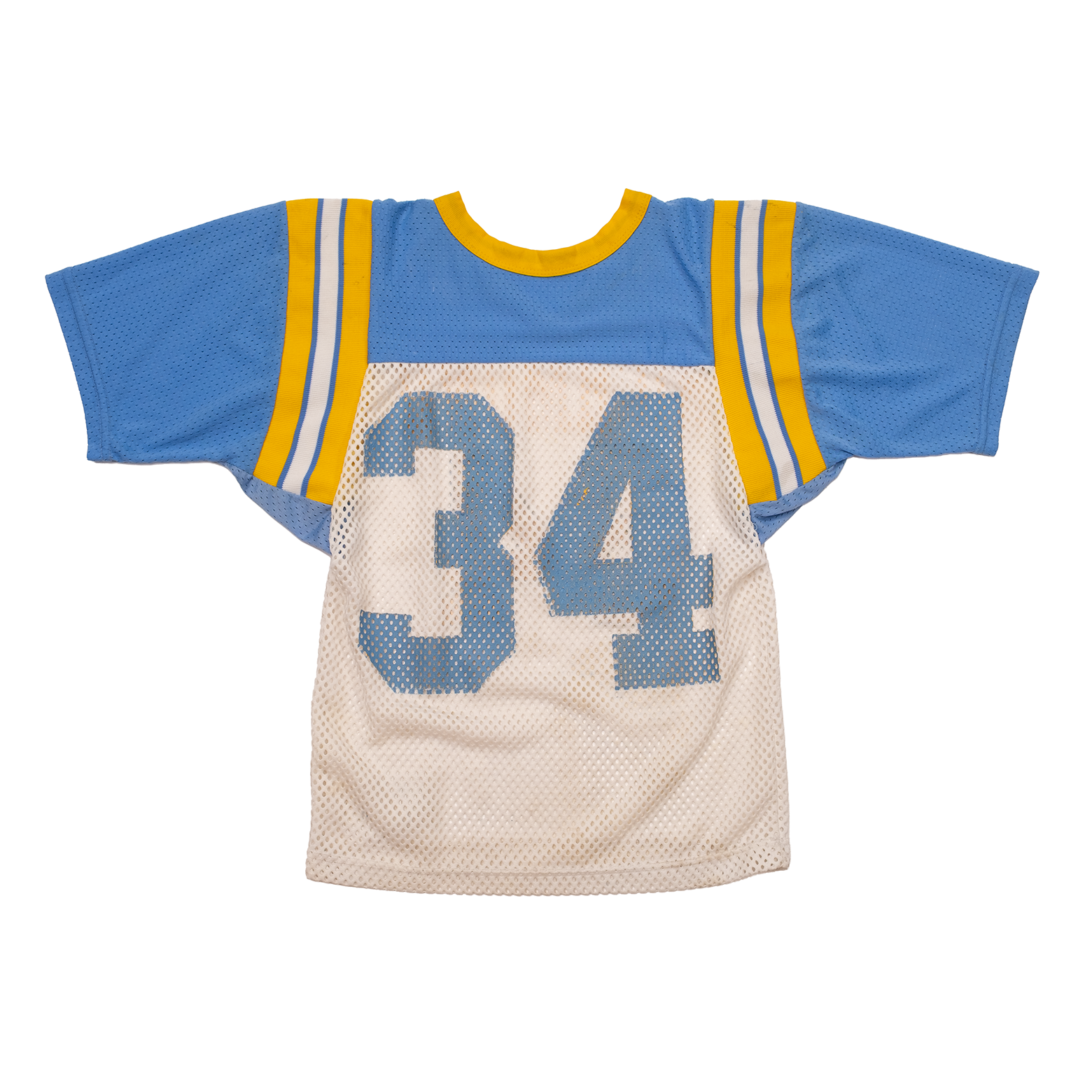 Back view of 1980s Richmond #34 Russell Athletic football jersey with matching number 34.