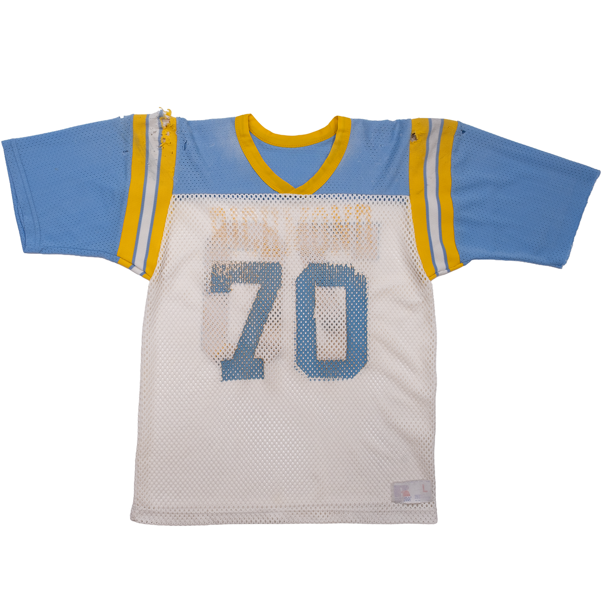 Vintage 1980s Richmond #70 Russell Athletic mesh football jersey, front view