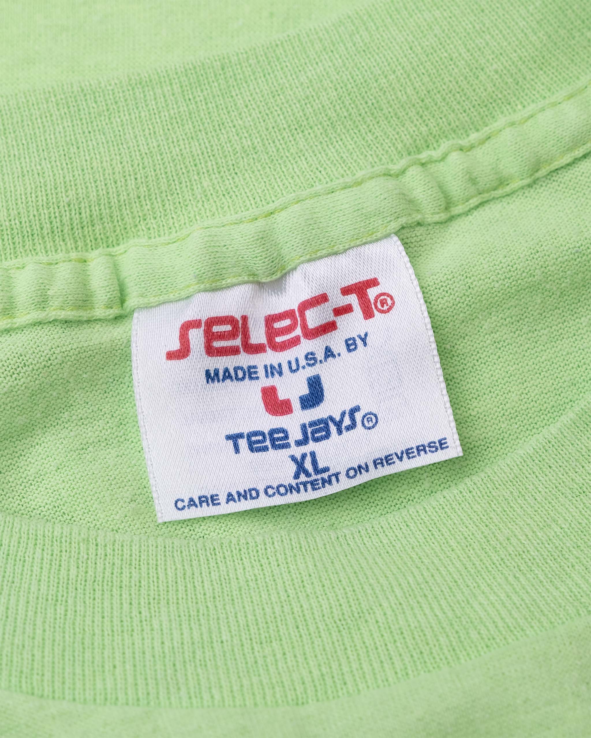 Selec-T by Tee Jays XL Made in USA neck label on vintage Deja Vu Showgirls T-shirt.