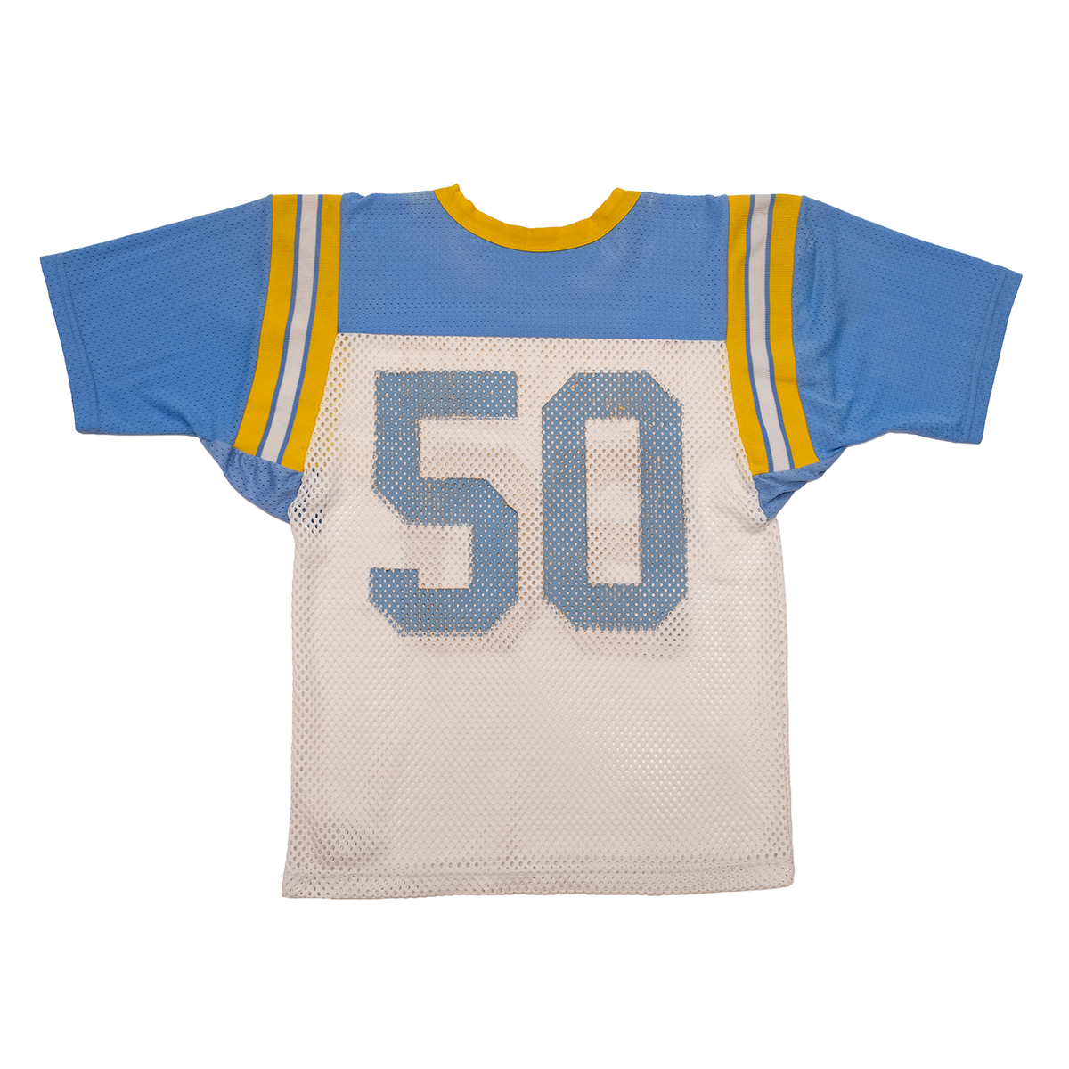 Back view of 1980s Richmond #50 Russell Athletic football jersey with matching number 50.