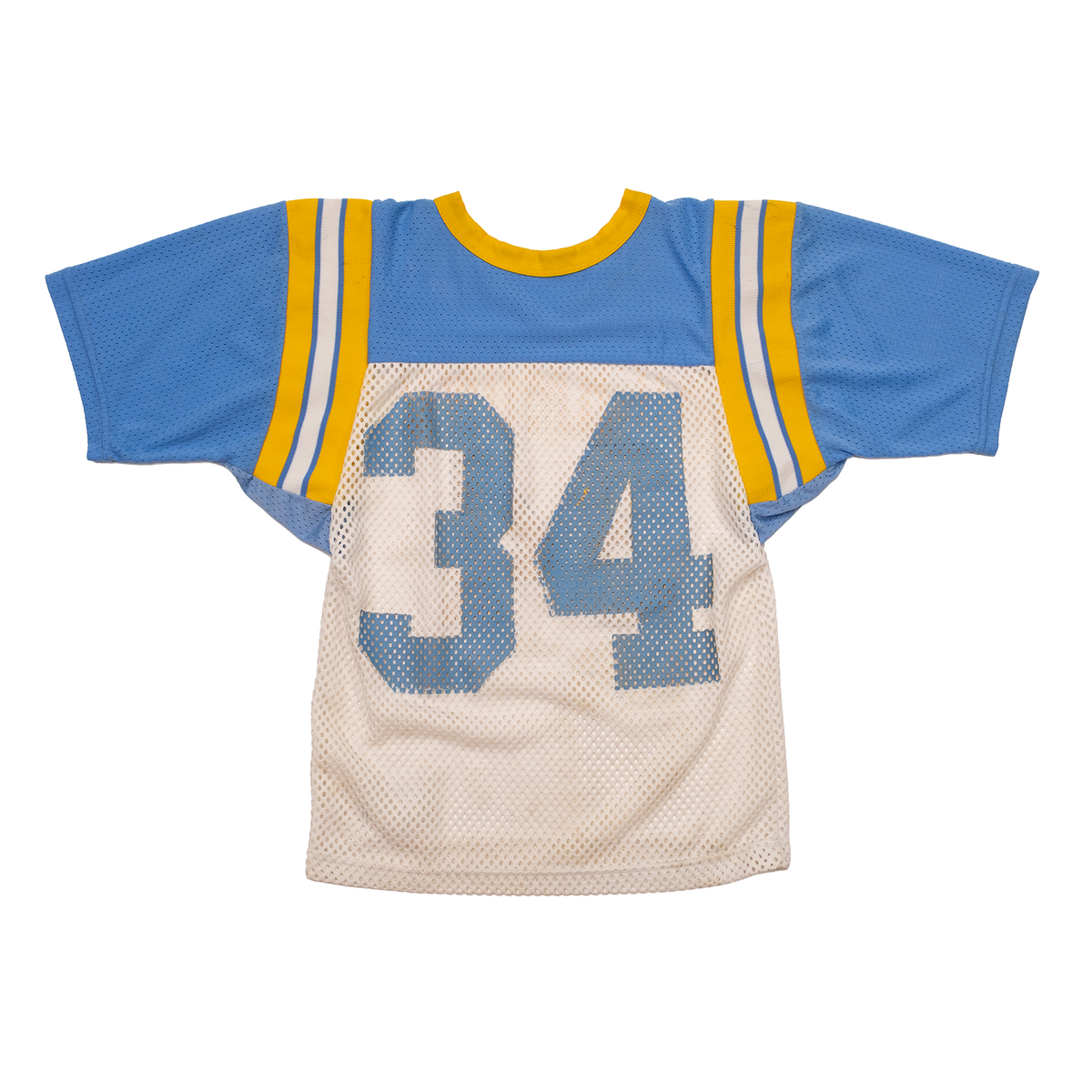 Back view of 1980s Richmond #34 Russell Athletic football jersey with matching number 34.