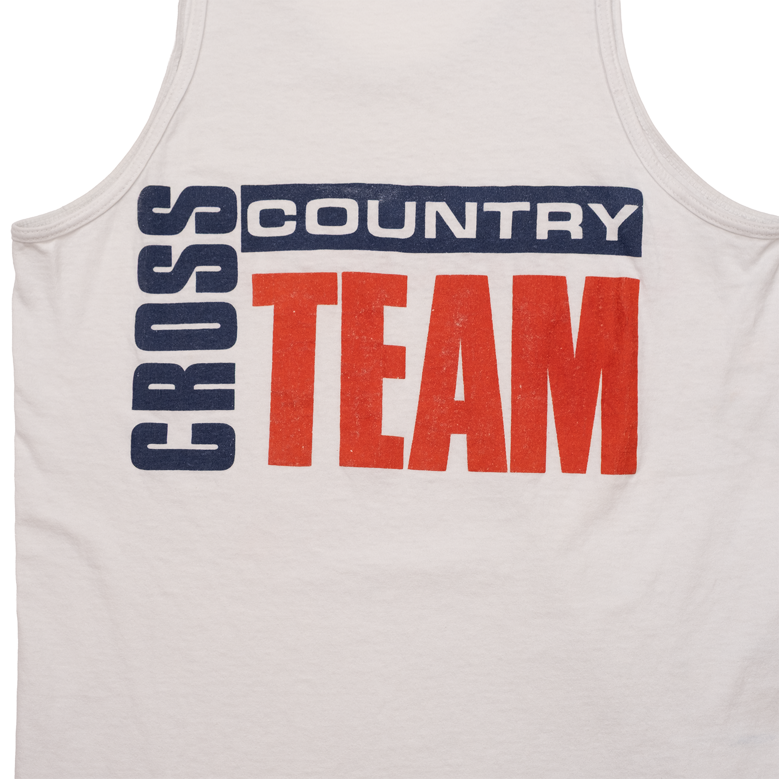 Back view of 1990s Claremont cross country tank with large team graphic.