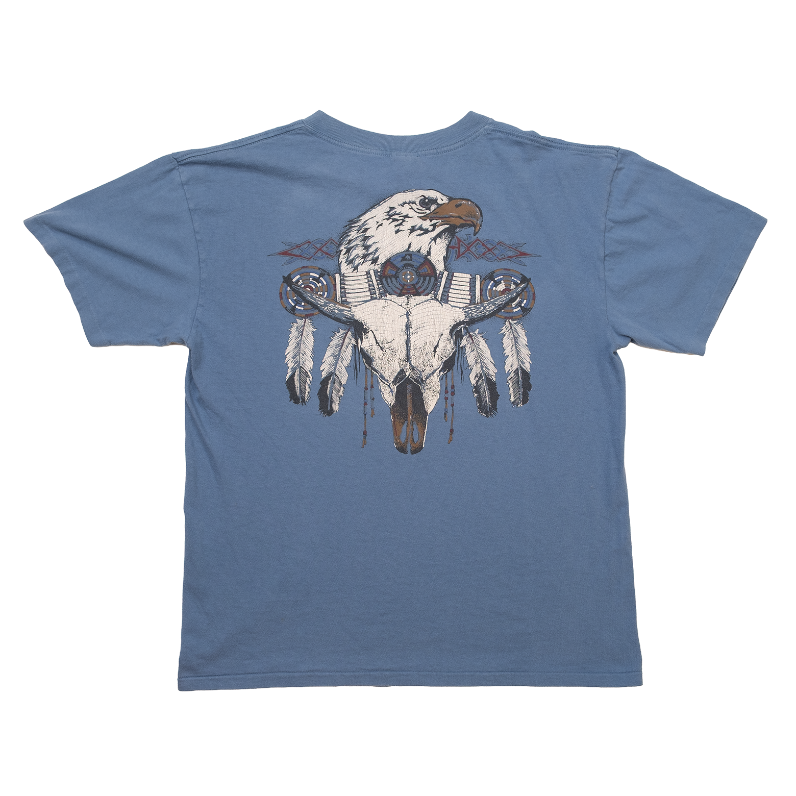 Vintage Diamond Dust tee with eagle, bison skull, and feather back graphic