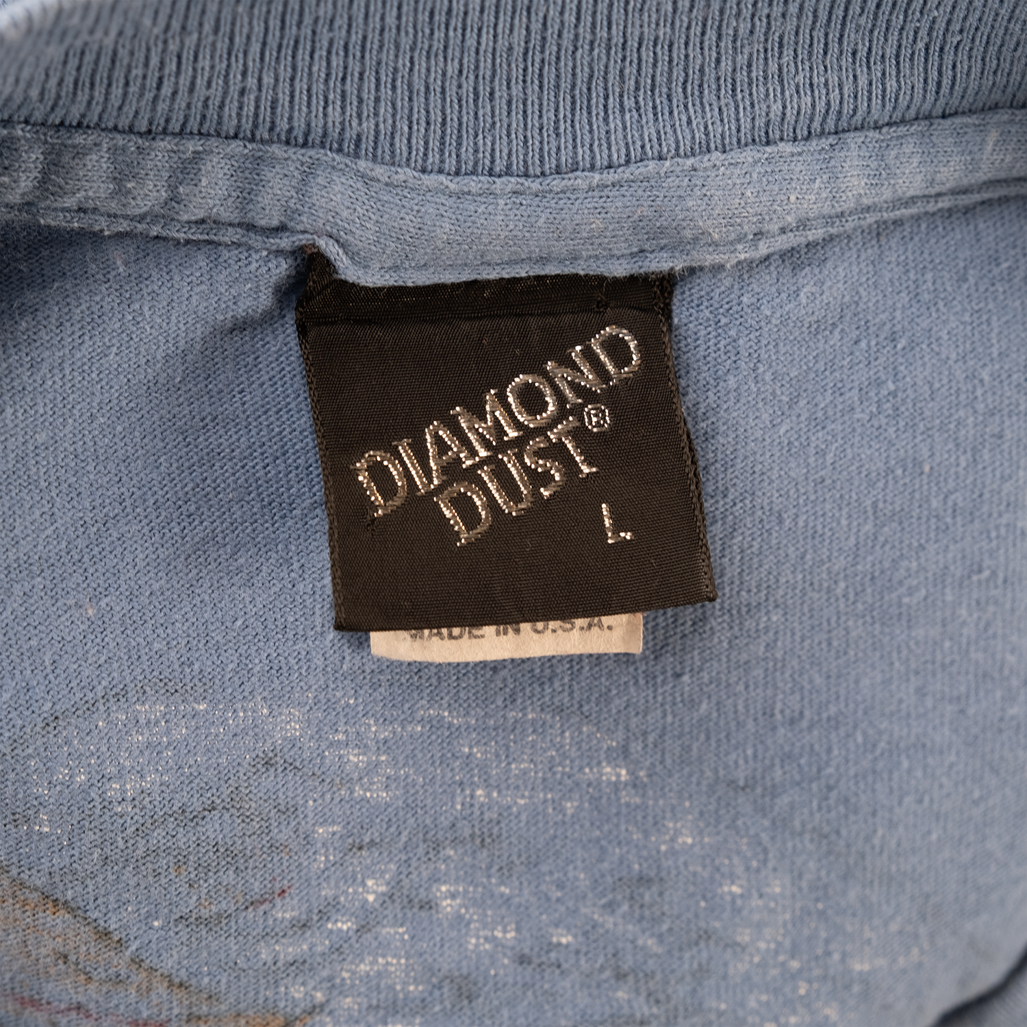 Diamond Dust Large Made in USA label on vintage graphic T-shirt