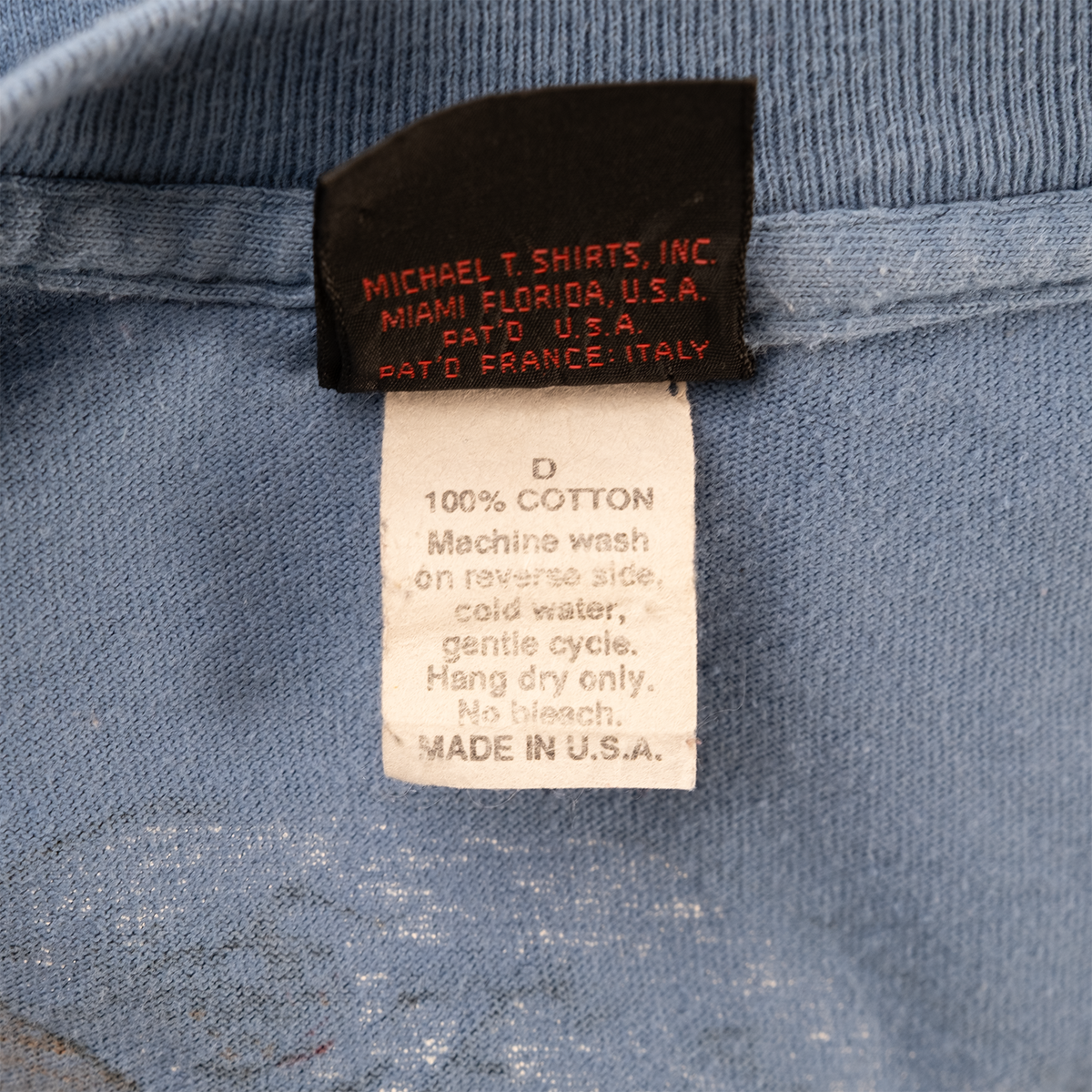 Diamond Dust 100% cotton Made in USA care label by Michael T. Shirts