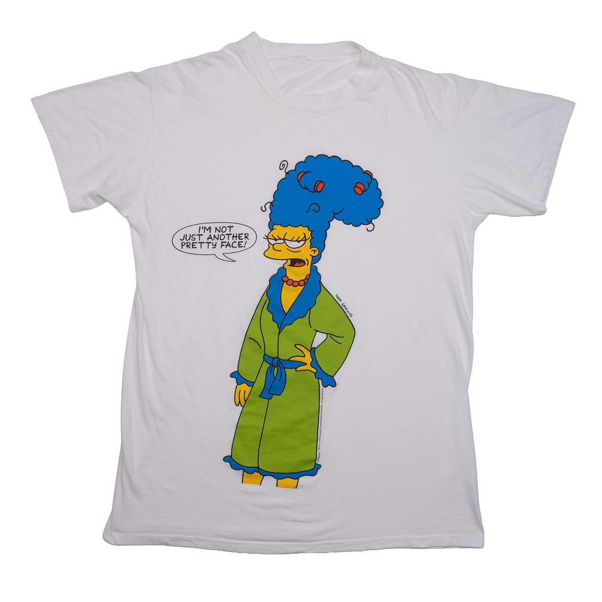 Vintage 1993 white Marge Simpson “I’m not just another pretty face” graphic tee, front view